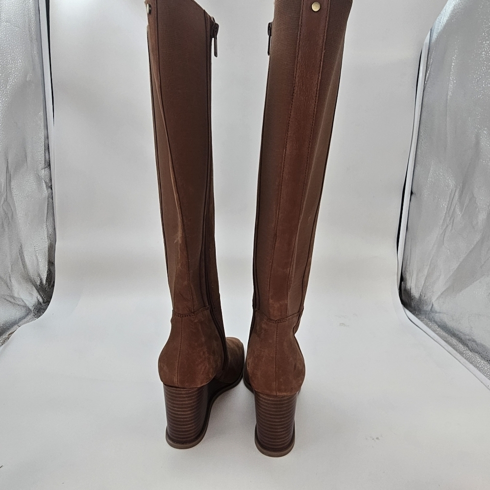 NYDJ Jessica Knee-High Wedge Boots Cognac Women’s NWOB Size 9.5 - Picture 9 of 13
